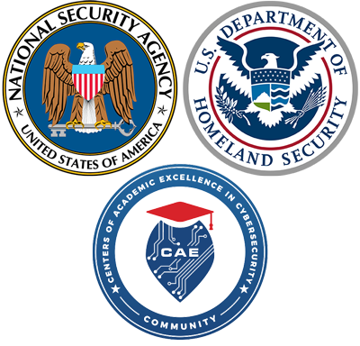 NSA Homeland Security and CAE logos