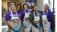 Excelsior University employees volunteered preparing meals at the Capital City Rescue Mission