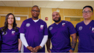 Excelsior University nursing students pose at clinical site
