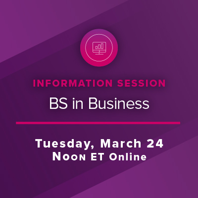 Info session for BS in Business timecard